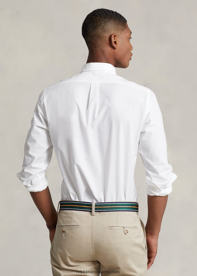 Ralph Lauren miehet stretch-popliinipaita - kaikki sopii 0Z24ZR368 valkoinen