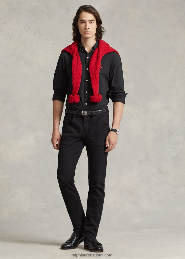 Ralph Lauren miehet stretch-popliinipaita - kaikki sopii 0Z24ZR369 musta