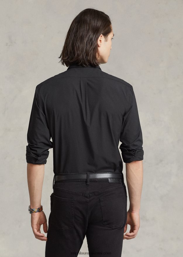 Ralph Lauren miehet stretch-popliinipaita - kaikki sopii 0Z24ZR369 musta