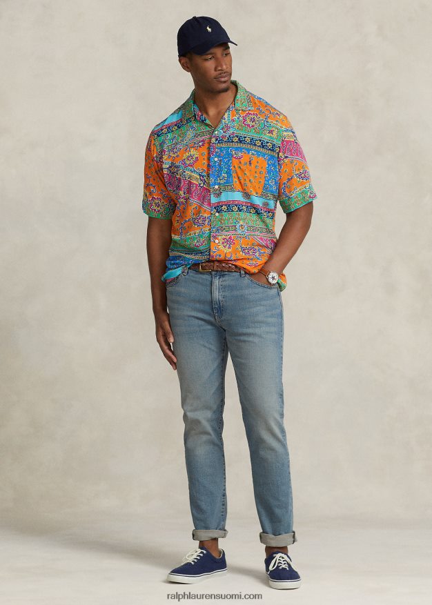 Ralph Lauren miehet tilkkukuvioinen leiripaita 0Z24ZR1358 provencelainen medaljonki