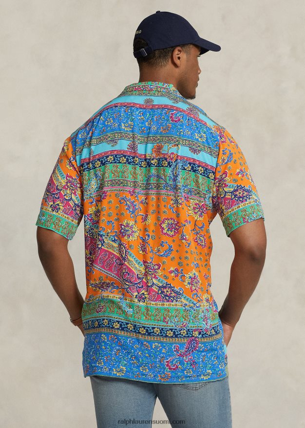 Ralph Lauren miehet tilkkukuvioinen leiripaita 0Z24ZR1358 provencelainen medaljonki