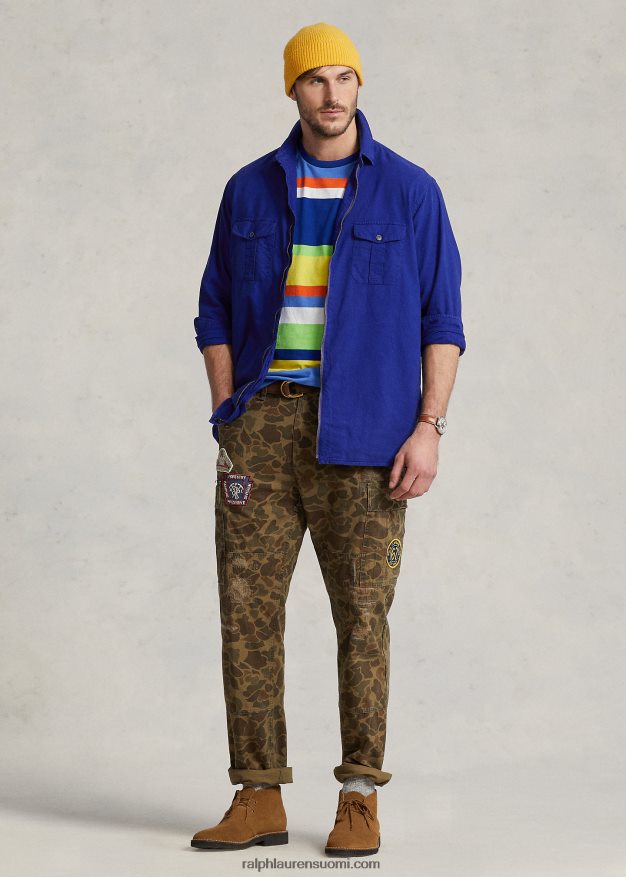 Ralph Lauren miehet vaatevärjätty oxford-paita 0Z24ZR1347 kaupungin kuninkaallinen