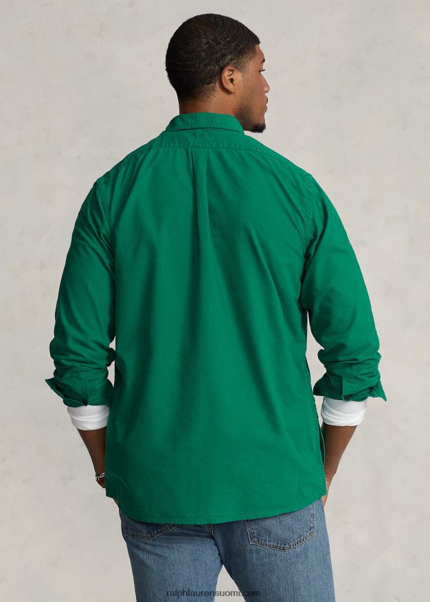 Ralph Lauren miehet vaatevärjätty oxford-paita 0Z24ZR1348 ensisijainen vihreä