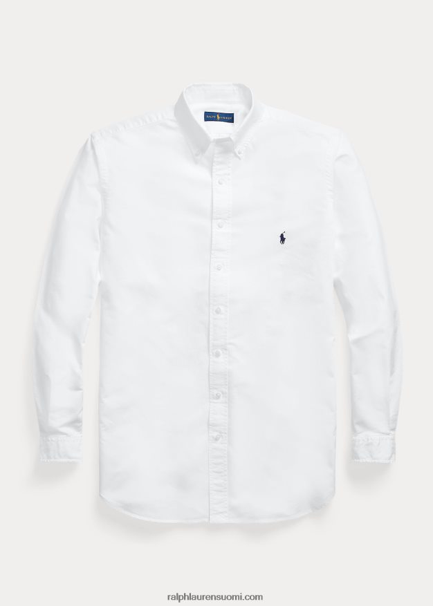 Ralph Lauren miehet vaatevärjätty oxford-paita 0Z24ZR1512 valkoinen/laivasto