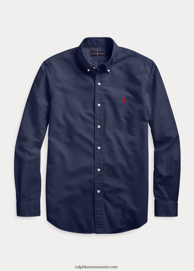 Ralph Lauren miehet vaatevärjätty oxford-paita 0Z24ZR1513 rl laivasto