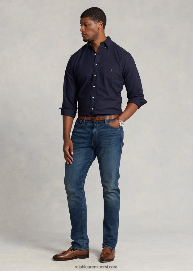 Ralph Lauren miehet vaatevärjätty oxford-paita 0Z24ZR1513 rl laivasto