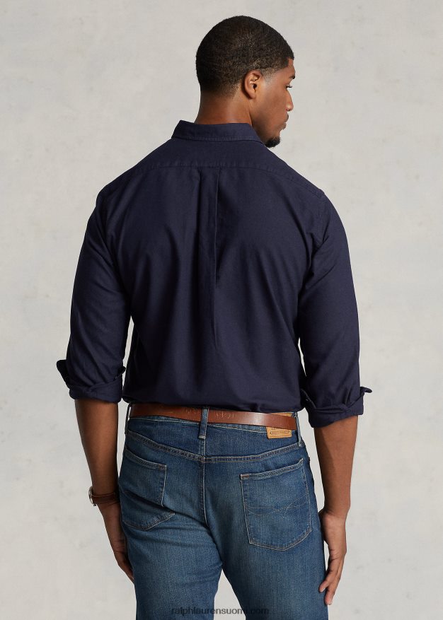 Ralph Lauren miehet vaatevärjätty oxford-paita 0Z24ZR1513 rl laivasto