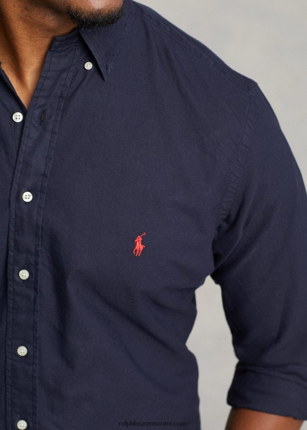 Ralph Lauren miehet vaatevärjätty oxford-paita 0Z24ZR1513 rl laivasto
