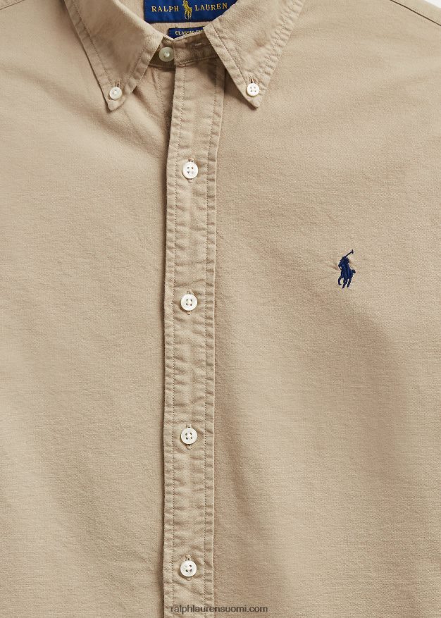 Ralph Lauren miehet vaatevärjätty oxford-paita 0Z24ZR1519 surrey rusketus