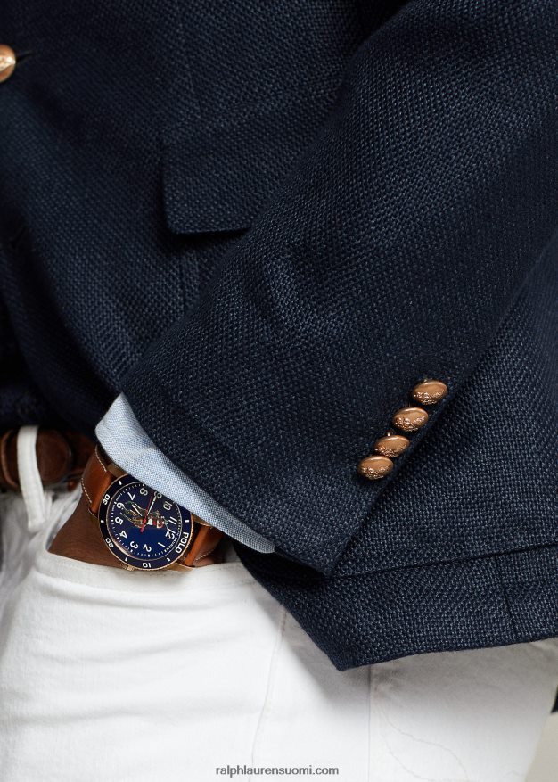 Ralph Lauren miehet Polo pehmeä kevyt pellavableiseri 0Z24ZR972 laivasto