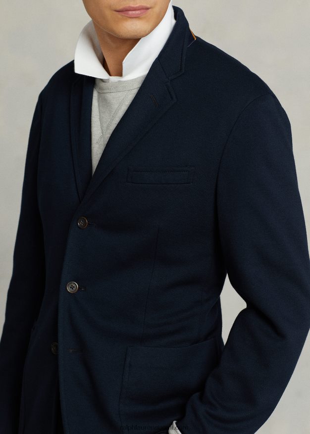 Ralph Lauren miehet poolo pehmeä neulottu pikee bleiseri 0Z24ZR1154 laivasto