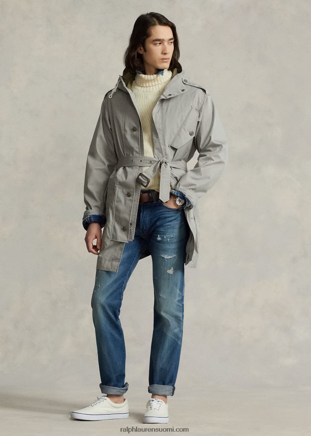 Ralph Lauren miehet puuvillasekoitettu twill-parka 0Z24ZR1114 harmaata sumua