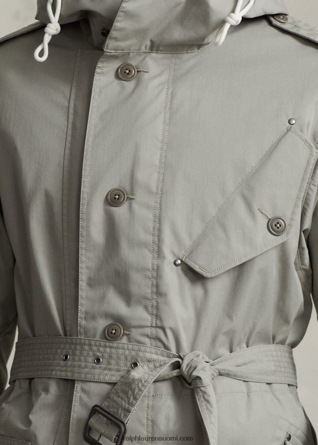 Ralph Lauren miehet puuvillasekoitettu twill-parka 0Z24ZR1114 harmaata sumua