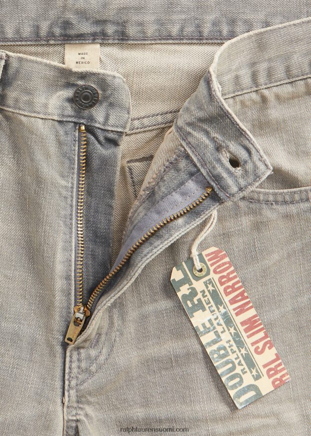 Ralph Lauren miehet ohut kapea malli sameanharmaa farkku 0Z24ZR1737 samea harmaa pesu