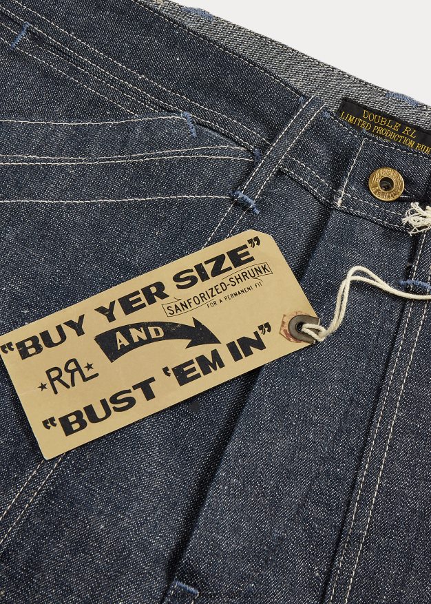 Ralph Lauren miehet rajoitetun erän insinöörimallinen farkku 0Z24ZR1763 jäykkä