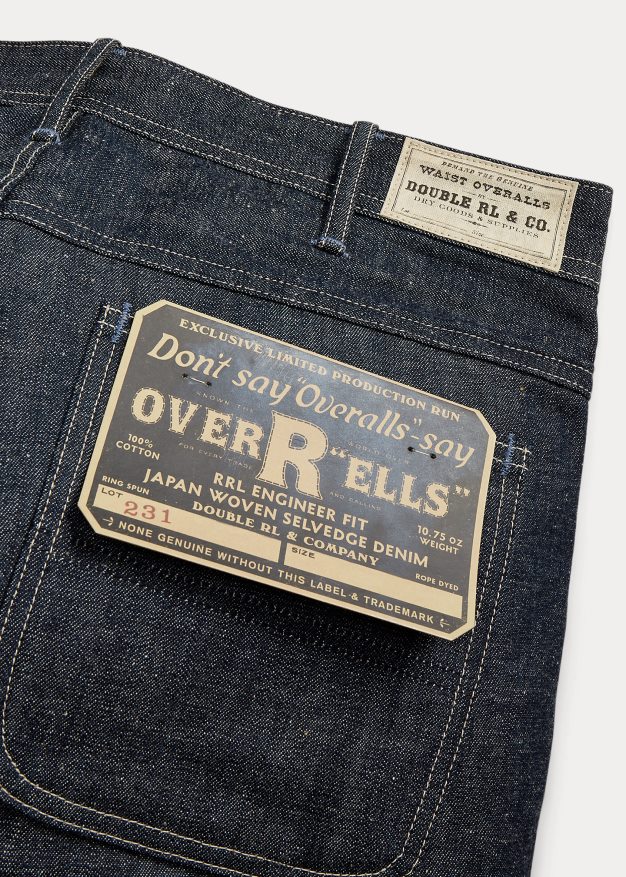 Ralph Lauren miehet rajoitetun erän insinöörimallinen farkku 0Z24ZR1763 jäykkä