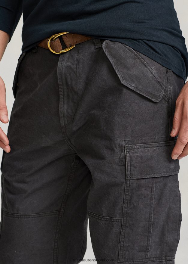 Ralph Lauren miehet Classic fit canvas cargo-housut 0Z24ZR8396 kivi musta