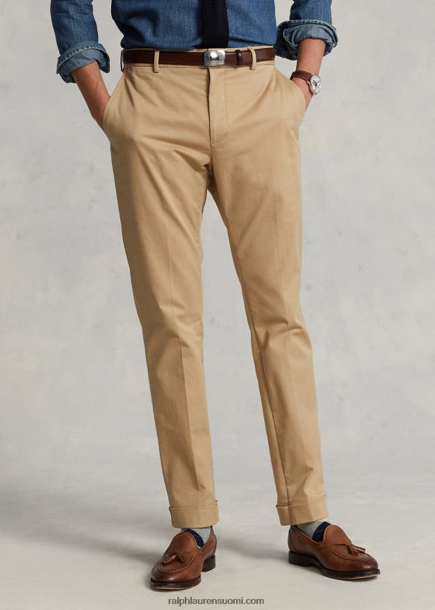 Ralph Lauren miehet joustavat chino-pukuhousut 0Z24ZR717 monumentti tan