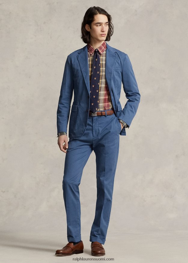 Ralph Lauren miehet joustavat chino-pukuhousut 0Z24ZR719 kiiltävä sininen