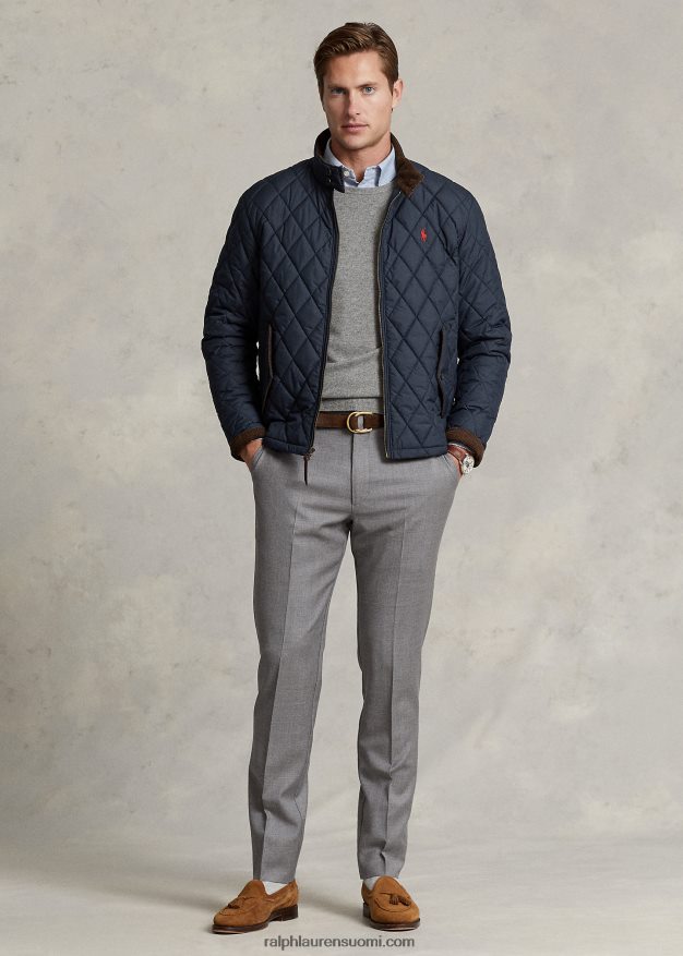 Ralph Lauren miehet kapeat villaiset twill-housut 0Z24ZR734 kanervanharmaa