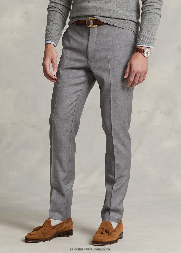 Ralph Lauren miehet kapeat villaiset twill-housut 0Z24ZR734 kanervanharmaa