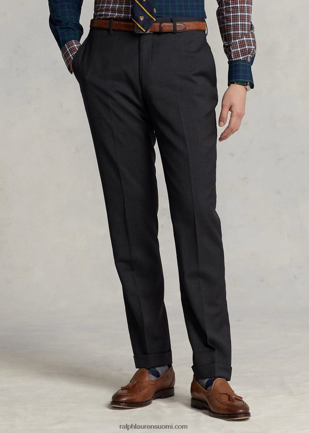 Ralph Lauren miehet kapeat villaiset twill-housut 0Z24ZR736 puuhiili