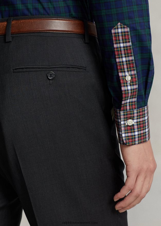 Ralph Lauren miehet kapeat villaiset twill-housut 0Z24ZR736 puuhiili