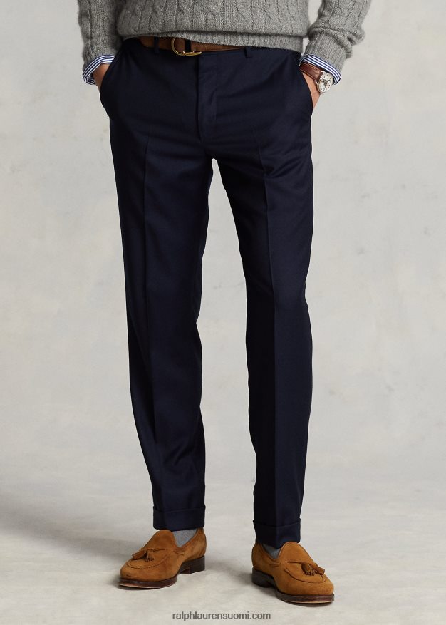 Ralph Lauren miehet kapeat villaiset twill-housut 0Z24ZR737 klassinen laivasto