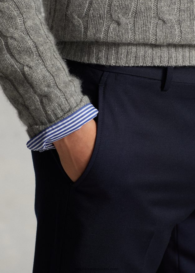 Ralph Lauren miehet kapeat villaiset twill-housut 0Z24ZR737 klassinen laivasto