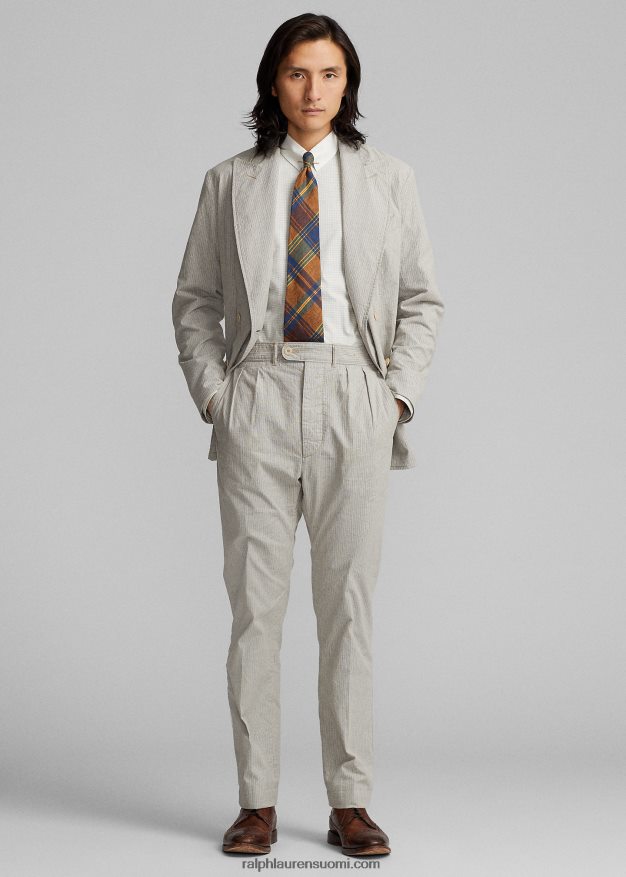 Ralph Lauren miehet laskostetut raidalliset dobby-housut 0Z24ZR1739 sininen multi