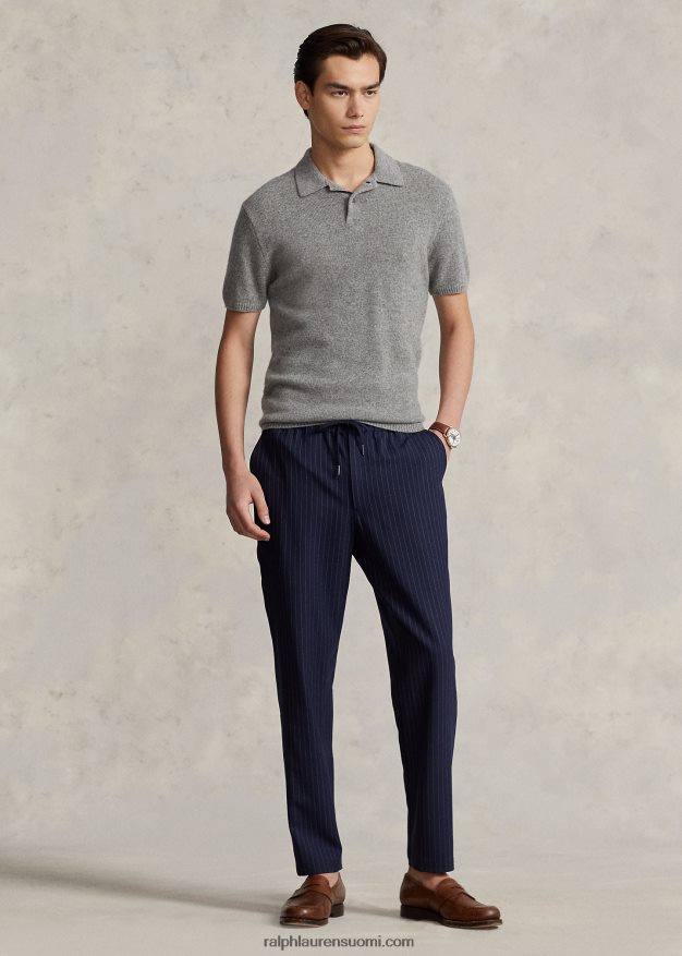 Ralph Lauren miehet neale prepster klassinen kapeneva istuvuus housut 0Z24ZR859 laivasto neularaita
