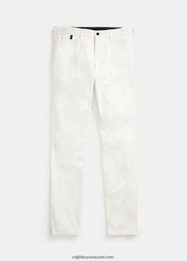 Ralph Lauren miehet ohuet joustavat dobby-housut 0Z24ZR1402 kannenpesuaine valkoinen