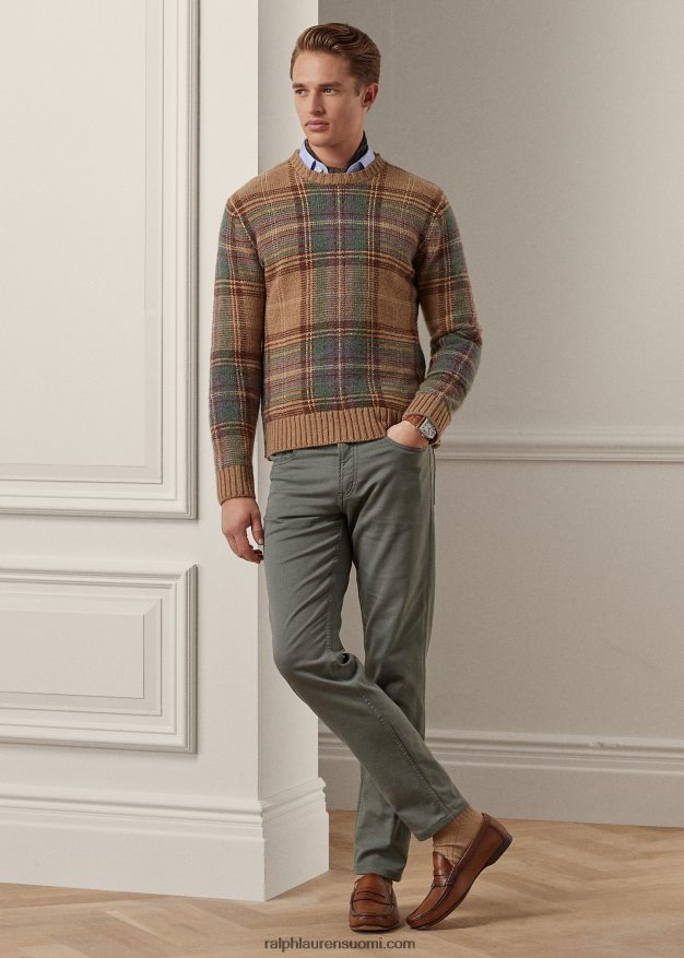 Ralph Lauren miehet ohuet joustavat dobby-housut 0Z24ZR85 islansininen