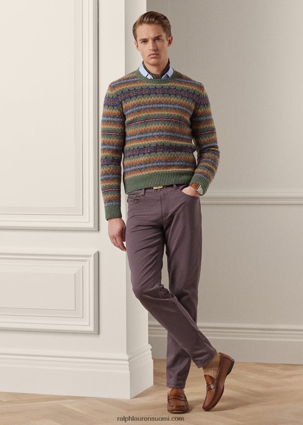 Ralph Lauren miehet ohuet joustavat dobby-housut 0Z24ZR86 violetti salvia