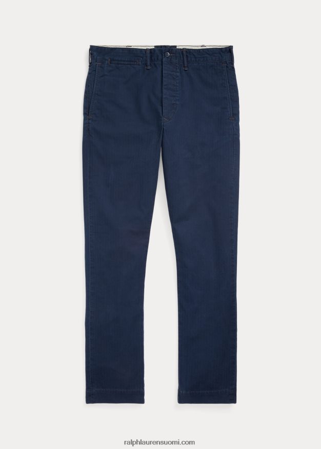 Ralph Lauren miehet ohuet kalanruototvillihousut 0Z24ZR1703 laivaston arvoinen