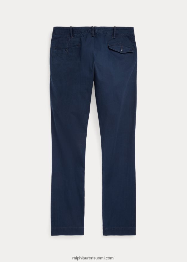 Ralph Lauren miehet ohuet kalanruototvillihousut 0Z24ZR1703 laivaston arvoinen