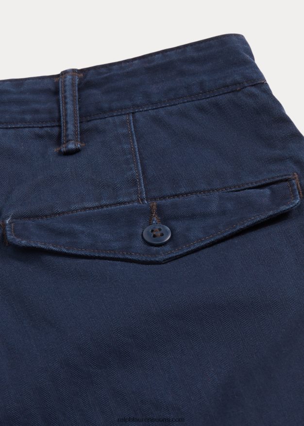 Ralph Lauren miehet ohuet kalanruototvillihousut 0Z24ZR1703 laivaston arvoinen