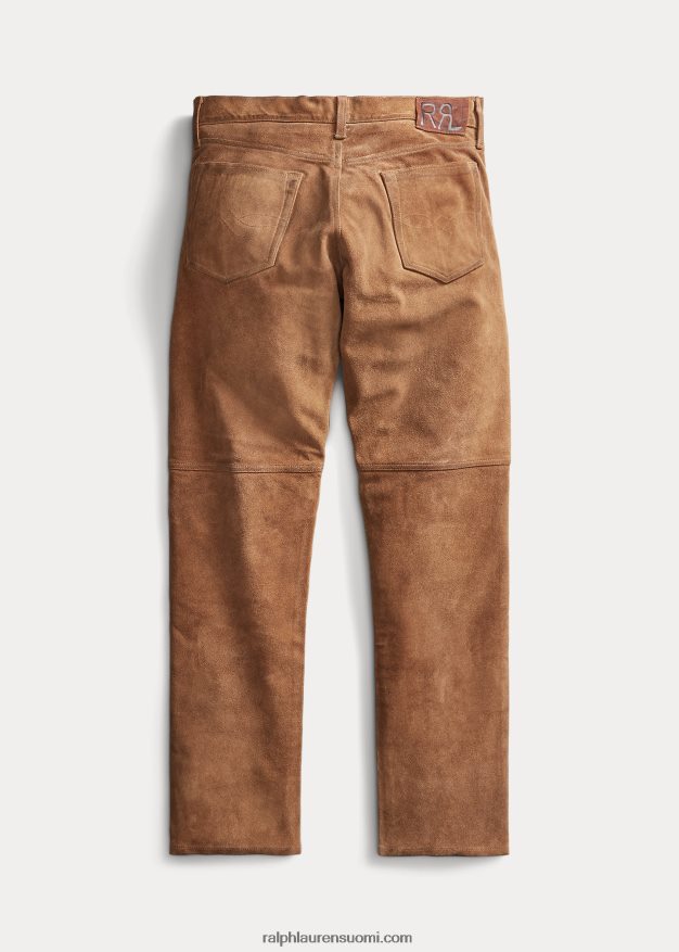 Ralph Lauren miehet ohuet, koko mokkanahkahousut 0Z24ZR1796 ahdistunut rusketus