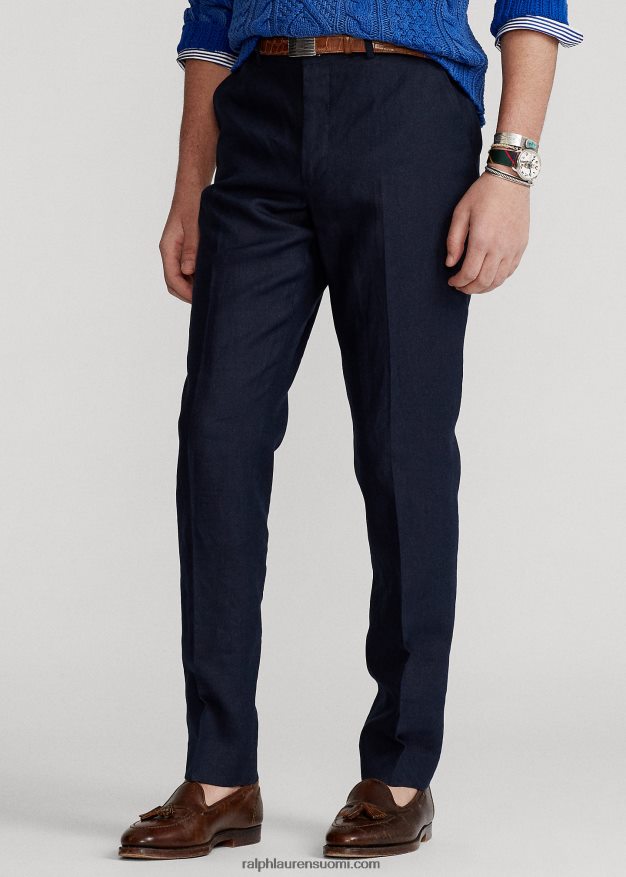 Ralph Lauren miehet pellavapukuhousut 0Z24ZR1036 tumma laivasto