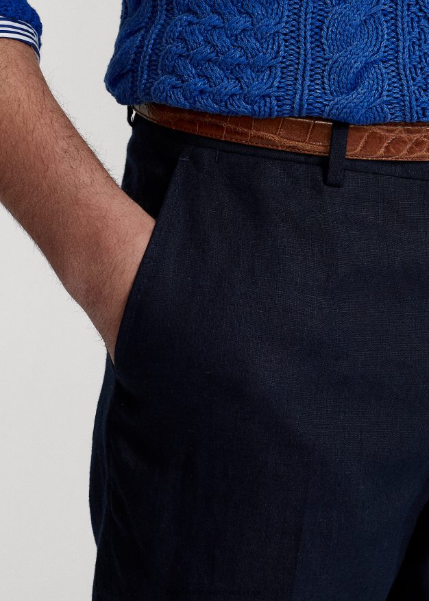 Ralph Lauren miehet pellavapukuhousut 0Z24ZR1036 tumma laivasto