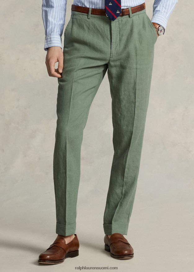 Ralph Lauren miehet pellavapukuhousut 0Z24ZR1076 lastin vihreä