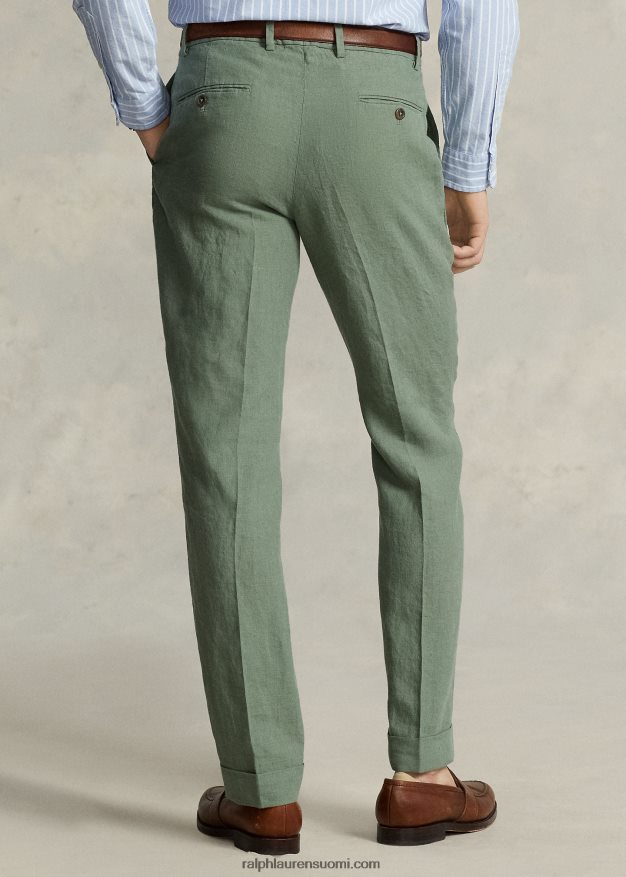 Ralph Lauren miehet pellavapukuhousut 0Z24ZR1076 lastin vihreä