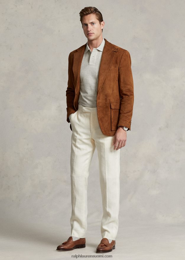 Ralph Lauren miehet pellavapukuhousut 0Z24ZR8433 kevyt kerma