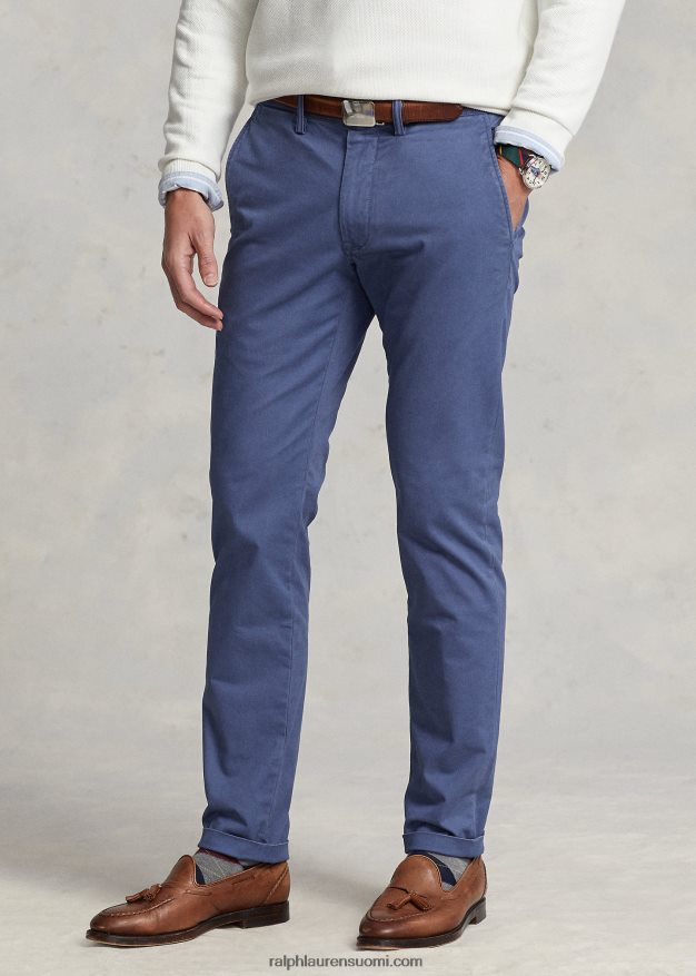 Ralph Lauren miehet pestyt stretch chino housut kaikki sopivat 0Z24ZR8394 vaalea laivasto