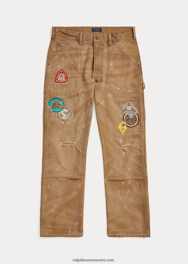 Ralph Lauren miehet rento istuvuus ahdistunut kangashousut 0Z24ZR8516