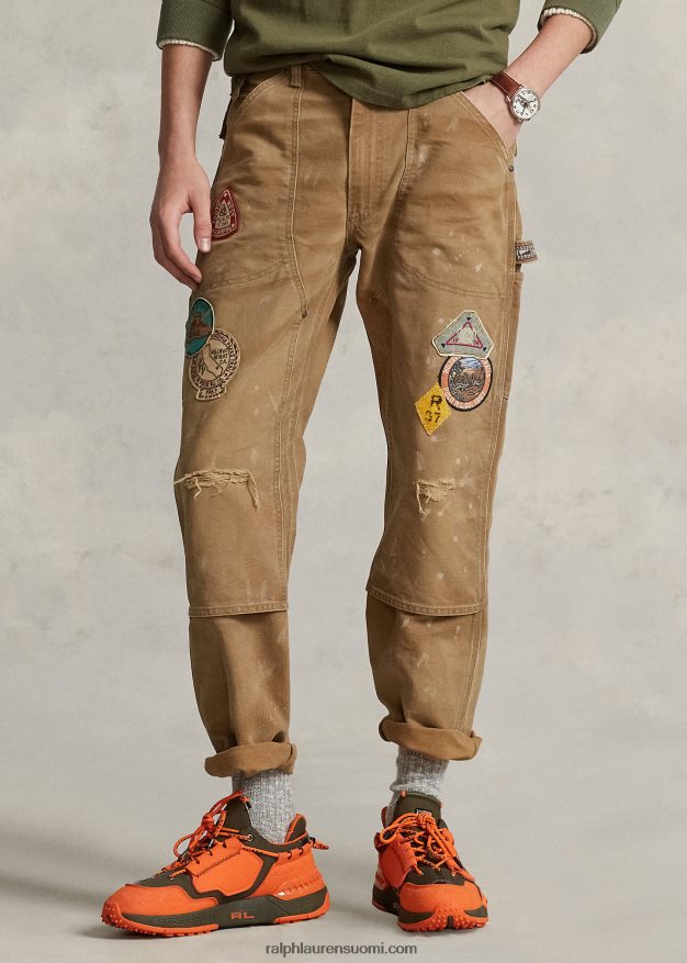 Ralph Lauren miehet rento istuvuus ahdistunut kangashousut 0Z24ZR8516