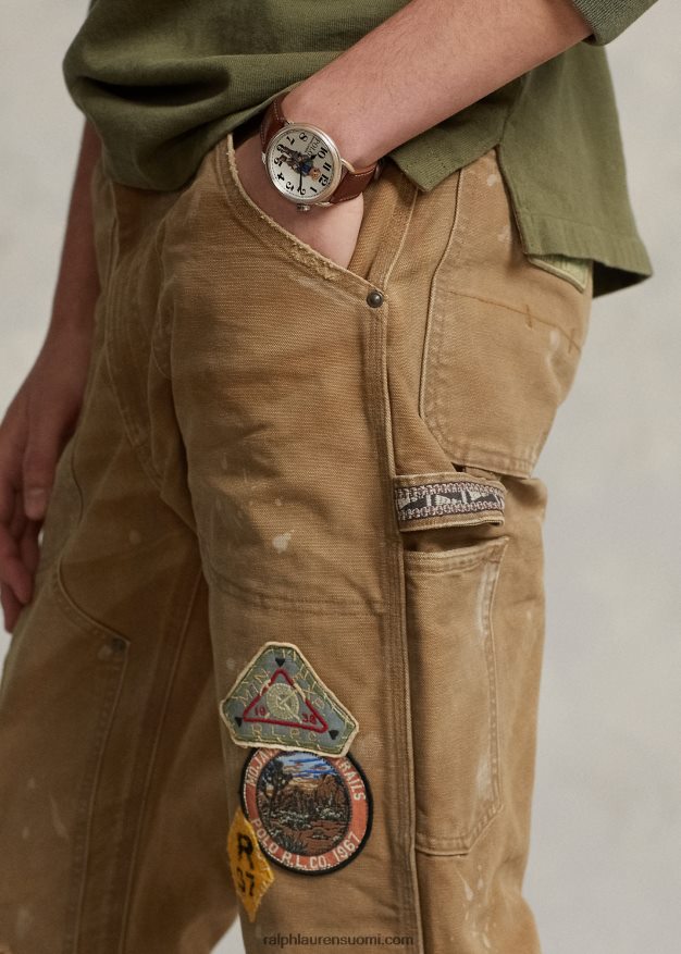 Ralph Lauren miehet rento istuvuus ahdistunut kangashousut 0Z24ZR8516