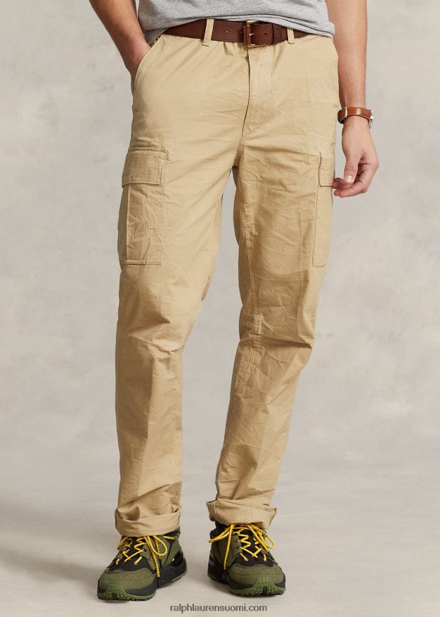 Ralph Lauren miehet rento istuvuus canvas cargo housut 0Z24ZR1473 rannikon beige