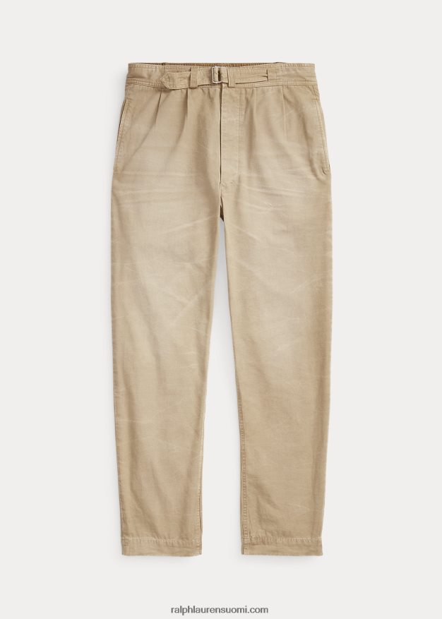 Ralph Lauren miehet rento istuvuus laskostettu kangashousut 0Z24ZR1048 surrey rusketus