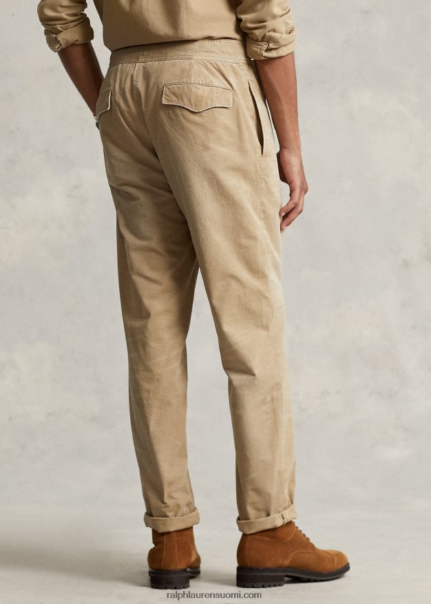 Ralph Lauren miehet rento istuvuus laskostettu kangashousut 0Z24ZR1048 surrey rusketus